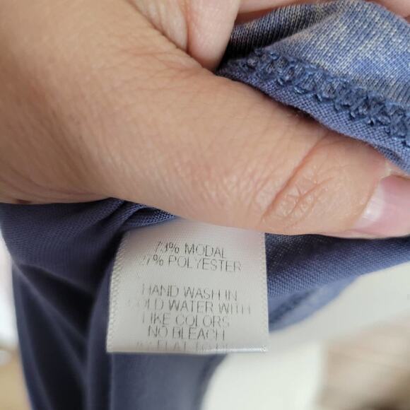 Harlowe &‎ Graham Marbled Cold Shoulder Blue Tee Small - Picture 6 of 6